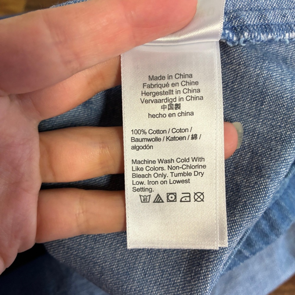 J. Crew Womens Pleated Chambray Dress Size 8 Blue Milkmaid Prairie Cottagecore - Picture 9 of 13